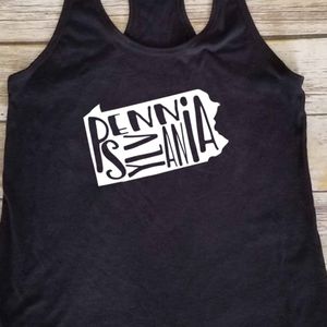 Pennsylvania Funky Letter State Shirt - PA tank